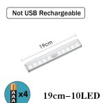 2020 LED veilleuse capteur de mouvement sans fil USB Rechargeable 20 30 40 50cm nuit lampe pour armoire de cuisine armoire applique