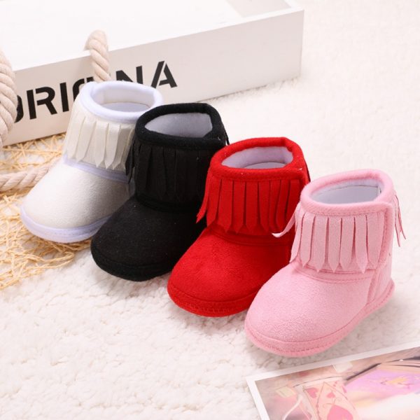 Bottes pour bébé | Bottes d'hiver chaudes pour nourrissons fille, nouveau-né, bottes en coton à fond souple et de couleur unie