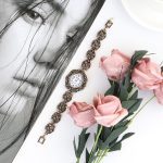 QINGXIYA marque femmes antique Bracelet en or montres de luxe gris strass dames Quartz montre-Bracelet décontracté femmes robe Colck
