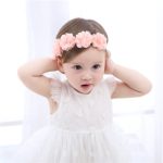 Bandeau style coréen pour nouveau-né | Accessoires de cheveux, bandeau avec fleurs, pour bébés filles, accessoires de cheveux, accessoire de photos photographiées et soi-même pour enfants