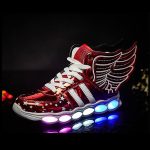 Phare ailes d'ange USB Led | Baskets lumineuses pour bébés filles et garçons, éclairage éclairé et lumineux, nouvelle collection 2020
