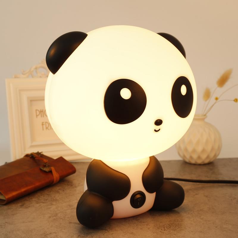 Mignon Panda lampe de Table bébé enfant chambre lampe de chevet dessin animé Animal créatif lumière chaude ménage économie d'énergie