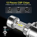 Moto H4 BA20D phare LED Blubs avec ventilateur 20W 6000K Moto lumière CSP puces Scooter Accessoire Motobike LED lampe frontale