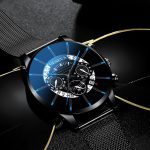 2020 montre pour hommes creux mode Ultra mince montres Date hommes affaires en acier inoxydable maille ceinture Quartz montre Relogio Masculino