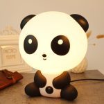 Mignon Panda lampe de Table bébé enfant chambre lampe de chevet dessin animé Animal créatif lumière chaude ménage économie d'énergie