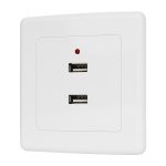 KEKA-chargeur mural USB double | Adaptateur d'alimentation AC/DC, panneau de plaque de sortie, 220V à 5V, blanc, sûr, 2 Ports, prises électriques