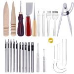 MIUSIE cuir artisanat poinçon outils Kit couture sculpture travail main couture selle Groover cuir artisanat outils ensemble Kit