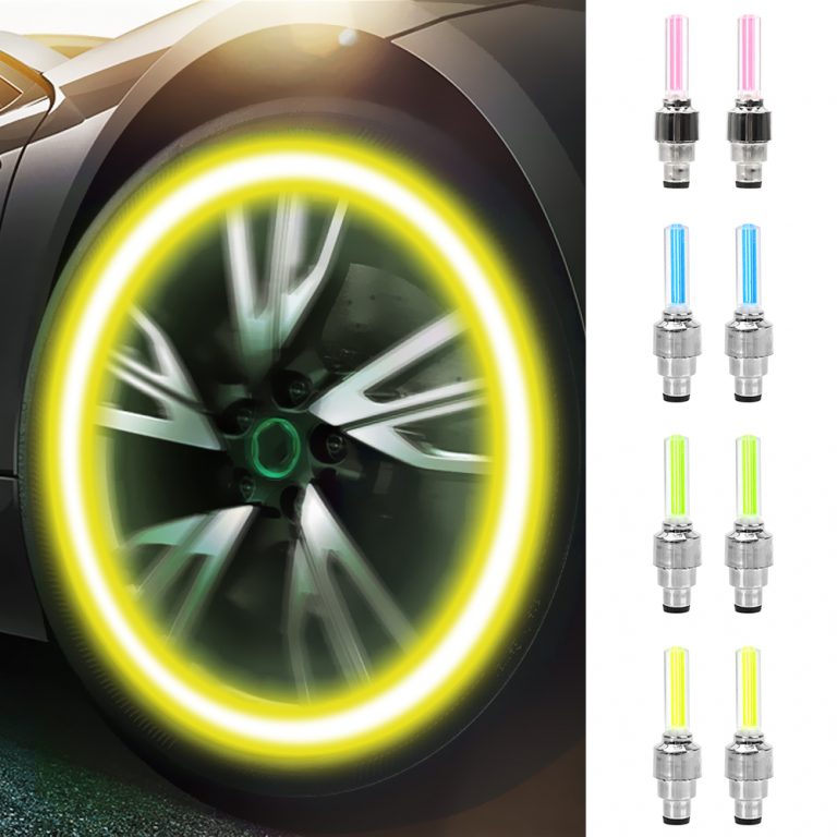 Lumières LED Pour Pneus De Voiture - 4 Lampes Valve Clignotantes Multicolores Avec Détecteur De Mouvement - Pour Auto, Moto, Vélo
