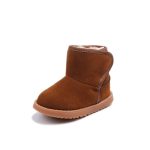 Mode enfants bottes d'hiver bébé garçons filles en cuir neige Martin botte enfants Super chaud botte avec des chaussures en peluche enfants bottes de neige