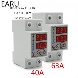 40A 63A 230V Din Rail réglable sur tension et sous tension dispositif de Protection relais de Protection sur limite de Protection de courant
