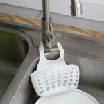 Ventouse utile éponge de cuisine | Porte-vidange PP caoutchouc toilette organiseur étagère de rangement éponge panier de rangement outils de lavage pour tissus
