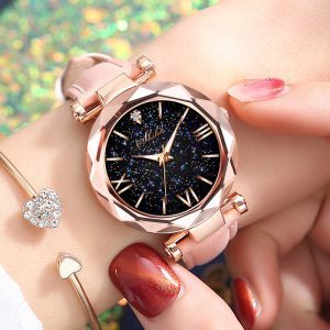Femmes décontracté en cuir dames montre Quartz montre-bracelet ciel étoilé femme horloge reloj mujer relogio feminino