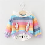 Vêtements de printemps-automne pour petites filles | En coton, sweat-shirt à capuche, design de dessin animé, vêtements pour bébés 2019
