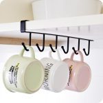Crochet support de verre suspendu multifonctiona 6 crochets | Support de verre, étagère de rangement, crochet organisateur, cuisine créative sans clous