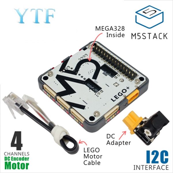 Module de contrôleur de moteur M5Stack LEGO + Quad Compatible Lego construit MEGA328