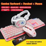 4 pièces rétro-éclairage ergonomique étanche USB clavier ensemble éclairé jeu souris casque accessoires Pad ordinateur mécanique maison