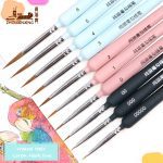 10 pièce type crochet ligne stylo aquarelle cheveux doux peinture à l'huile extra fine belette cheveux peint à la main brosse gouache peinture acrylique