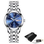 LIGE dame montre de mode femmes montre à Quartz femmes montres Date semaine acier inoxydable femme robe horloge xfcs relogio feminino