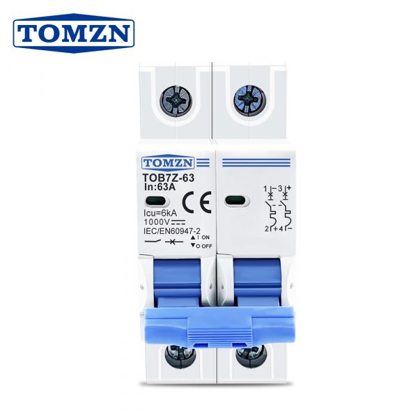2P DC 1000V Solaire Mini Disjoncteur 3A 6A 10A 16A 20A 25A 32A 40A 50A 63A DC MCB pour INSTALLATION PHOTOVOLTAÏQUE