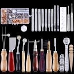 MIUSIE cuir artisanat poinçon outils Kit couture sculpture travail main couture selle Groover cuir artisanat outils ensemble Kit