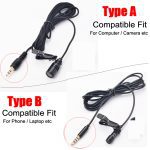Ollivan Microphone omnidirectionnel en métal 3.5mm Jack Lavalier pince à cravate micro Mini micro Audio pour ordinateur portable téléphone portable