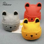 Pudcoco 2020 nouveau bébé 3D dessin animé chapeau printemps automne bébé chapeau pour garçons filles tricoté casquette hiver chaud couleur unie enfants chapeau