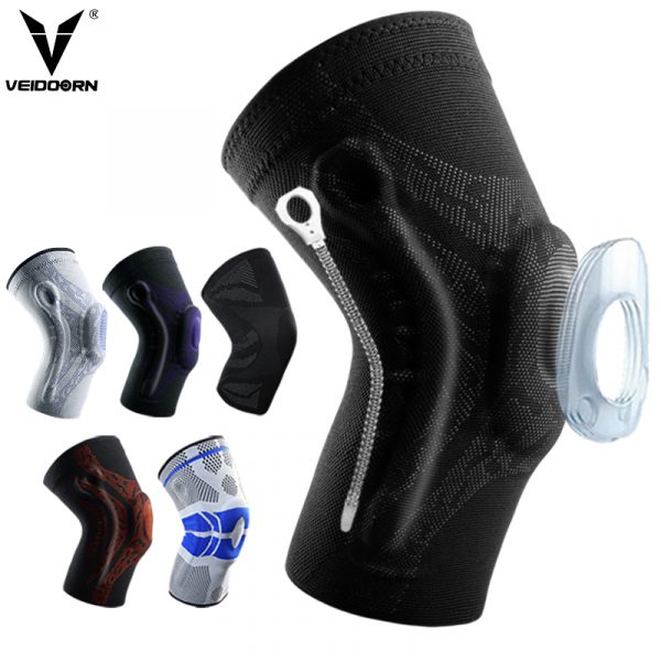 Veidoorn 1 pièces Compression genou soutien manchon protecteur élastique genouillère orthèse ressorts gymnastique sport basket-ball volley-ball course