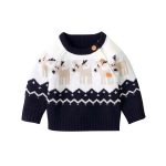 Pulls d'hiver pour bébés filles | Pull à manches longues, col rond décontracté, pull en tricot, pour tout-petits garçons de noël, rennes, tricoté pour enfants