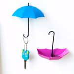 6 pièces/ensemble parapluie crochet auto-adhésif crochet mur porte vêtements cintre clés divers suspendus crochets salle de bain cuisine collant support