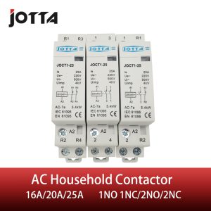 Contacteur domestique ac 2P 16A/20A/25A | 220V/230V 50/60HZ, din rail, 1NO 1NC/2NO/2NC