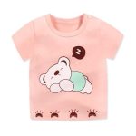 Vêtements de bébé T-shirt d'été | Dessin animé imprimé, t-shirts hauts, enfants nourrissons à manches courtes T-shirt en coton pour tout-petits, filles garçons