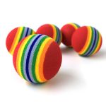 1Pc 3.5cm Boule D'arc-En-Ciel Chien Jouets Mini Mignon Coloré Boule Chien Interactif Jouets Pour Chat Chat Menthe Scratcher Dents Fournitures pour Animaux De Compagnie