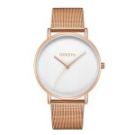 Genève Simple femmes montres haut de gamme en acier inoxydable maille Quartz montres de mode horloge dames Montre Montre Femme