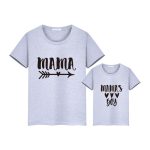 Été famille correspondant t-shirt court maman et fils look imprimer lettres maman garçons vêtements mode t-shirt litte bébé enfants tenues