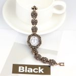 QINGXIYA marque femmes antique Bracelet en or montres de luxe gris strass dames Quartz montre-Bracelet décontracté femmes robe Colck