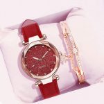 Mode femmes romantique ciel étoilé Montre-Bracelet Bracelet en cuir strass concepteur dames horloge robe Simple Gfit Montre Femme