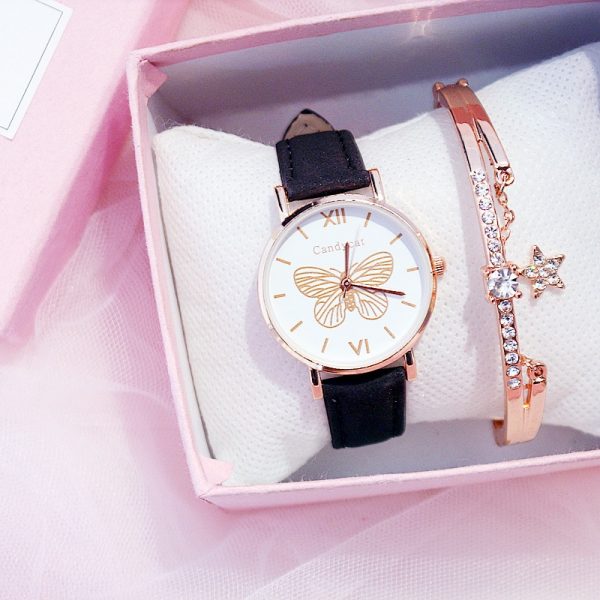 2020 papillon ciel étoilé dames Bracelet montre de luxe femmes montres décontracté en cuir Quartz montre-Bracelet horloge Relogio Feminino