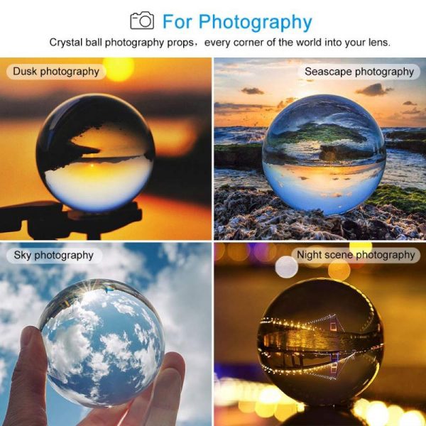 Nouveau 20/30/40mm verre clair boule de cristal guérison sphère magique photographie accessoires Lensball décor à la maison Hogar