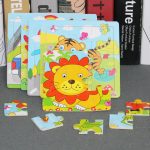 1Picece animaux Puzzles en bois pour enfants jouets en bois 3D mosaïque Puzzles enfants jouets éducatifs pour bébé cadeaux d'anniversaire TY75