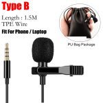Ollivan Microphone omnidirectionnel en métal 3.5mm Jack Lavalier pince à cravate micro Mini micro Audio pour ordinateur portable téléphone portable