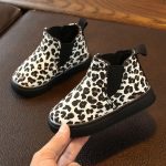 Mode bottes enfants enfants bébé filles garçons léopard hiver chaud chaud bottes courtes chaussures décontractées chaussures pour enfants livraison directe