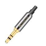 3 pièces Jack 3.5mm R connecteur 3 pôles plaqué or stéréo 3.5mm jack bricolage adaptateur pour écouteurs avec prise arrière pour fixer le câble stable