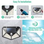 Lumières solaires extérieur 100 Led lumineux capteur de mouvement lumière grand Angle sans fil étanche IP65 appliques murales pour jardin mur rue