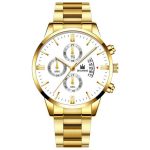 Hommes de luxe affaires militaire montre à Quartz or acier inoxydable bande hommes montres Date calendrier mâle horloge Relogio direct montre