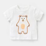 T-shirt manches courtes fille | Vêtements d'été décontractés, en coton, pour bébés garçons