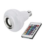 2018 E27 sans fil Bluetooth 12 W enceinte LED ampoule haut-parleur coloré musique jouant et éclairage avec 24 touches IR télécommande Contr