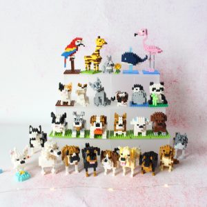 Wisehawk diamant mini blocs de construction animal jouet sac blocs de construction A1-B26 chien chat oiseau série animale pour les enfants cadeaux