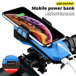 TRLIFE Multifunction 4 IN 1 Bicycle Light Powerful Bike Flashlight Bike Horn Power Bank Bicycle Front Light as Phone Holder