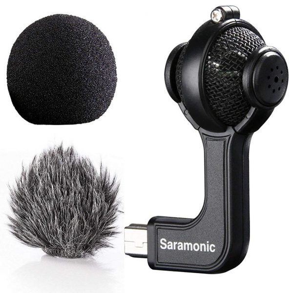 Saramonic g-mic Microphone à bille stéréo avec pare-brise en mousse et fourrure pour GoPro HERO3, HERO3 + et HERO4
