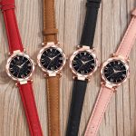 Relogio Feminino montre pour femme montres de luxe personnalité ciel étoilé montres montre-bracelet en cuir cristal strass dames montre